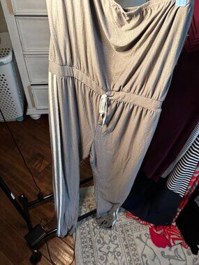 Derek Heart Gray Athleisure Jogger Jumpsuit (1X) NWT